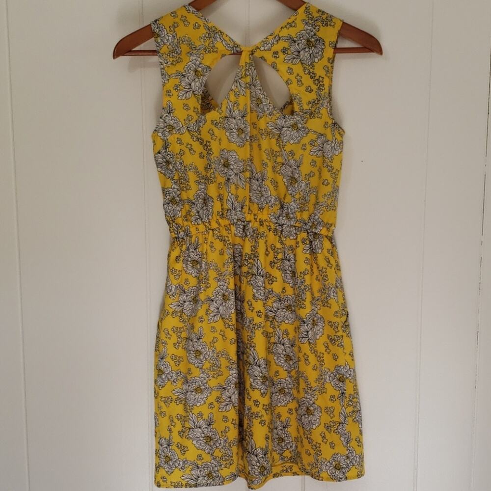BeBop Yellow Romper Mini Bohemian Dress Womens S Cowgirl Western Fairy EUC